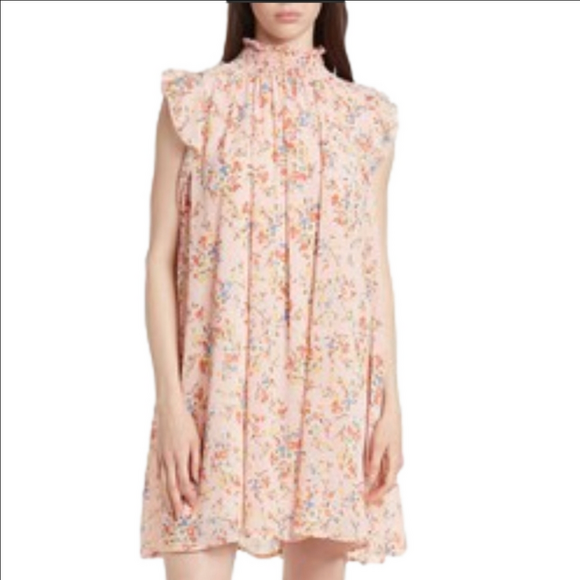 CODE X Mode High Neck Floral Mini Dress Size M NWT - Picture 1 of 14